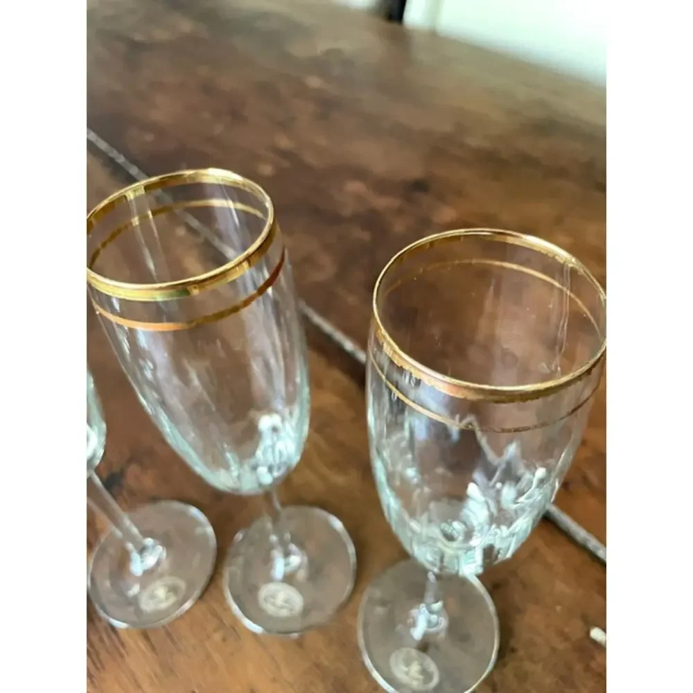 Vintage i Preziosi by C.F. Design Italian 24% Lead Crystal Champagne Flutes Set